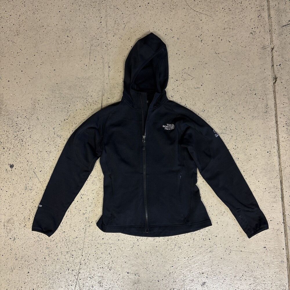 The North Face Womens Apex Bionic Hoodie Jacket Black Softshell Full Zip XS